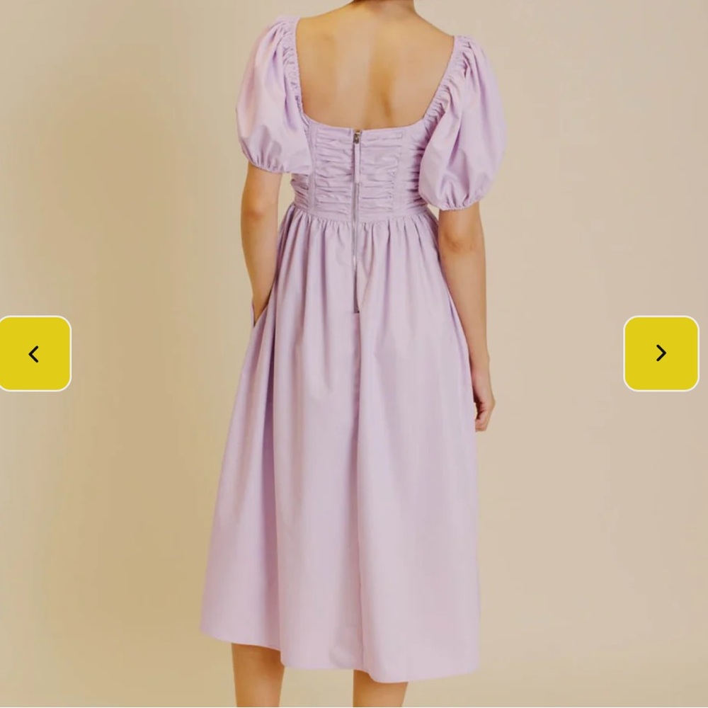 NWT Auruem Grosgrain Lavender midi Dress - Picture 2 of 8